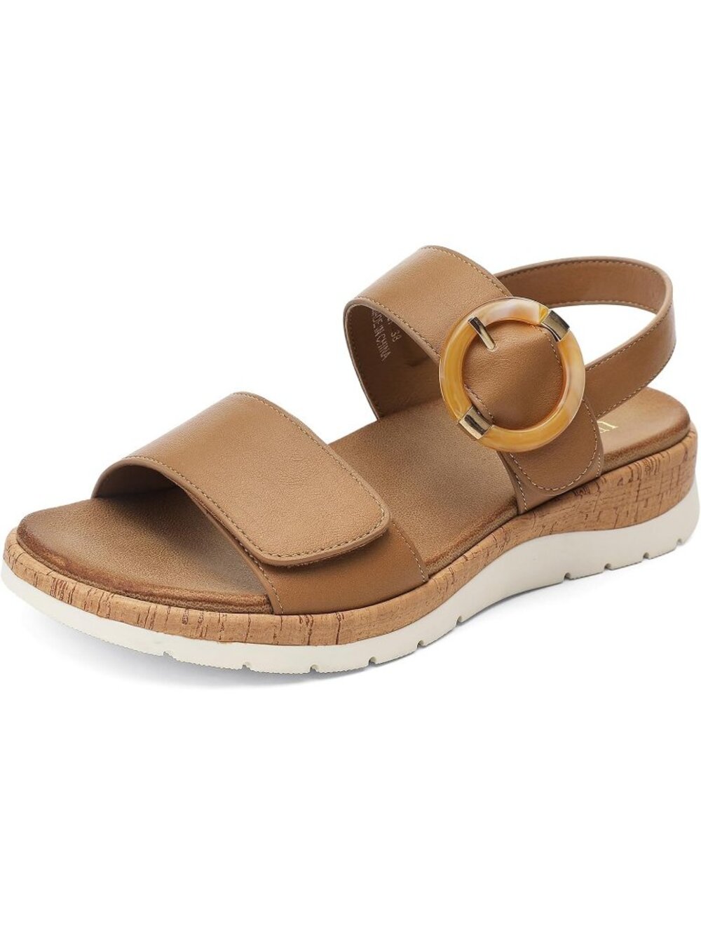 Women's Tan Summer Open Toe Adjustable Ankle Straps Comfortable Sandals